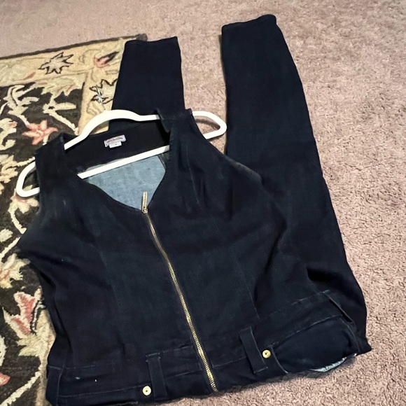 Sz L True Religion dark blue wash denim jumpsuit - Picture 5 of 12